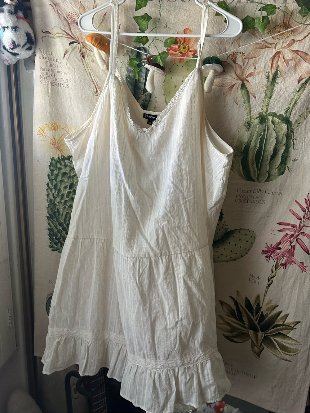 torrid White Ruffle-Hem Sleeveless Romper